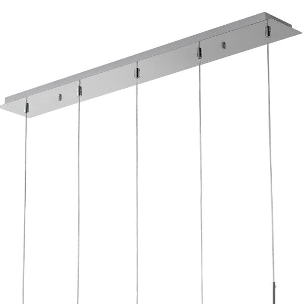 Silver And Clear Five Light Transparent Metal Dimmable Smart Enabled Chandelier With Clear Shades HomeRoots
