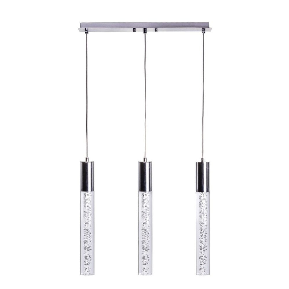 Black And Clear Three Light Transparent Metal Dimmable Smart Enabled Chandelier With Clear Shades HomeRoots