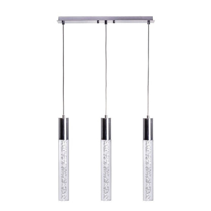 Black And Clear Three Light Transparent Metal Dimmable Smart Enabled Chandelier With Clear Shades HomeRoots