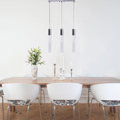 Black And Clear Three Light Transparent Metal Dimmable Smart Enabled Chandelier With Clear Shades HomeRoots