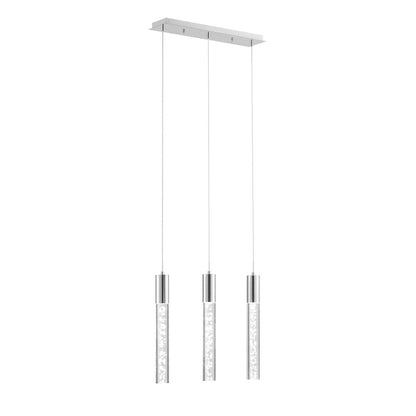 Black And Clear Three Light Transparent Metal Dimmable Smart Enabled Chandelier With Clear Shades HomeRoots