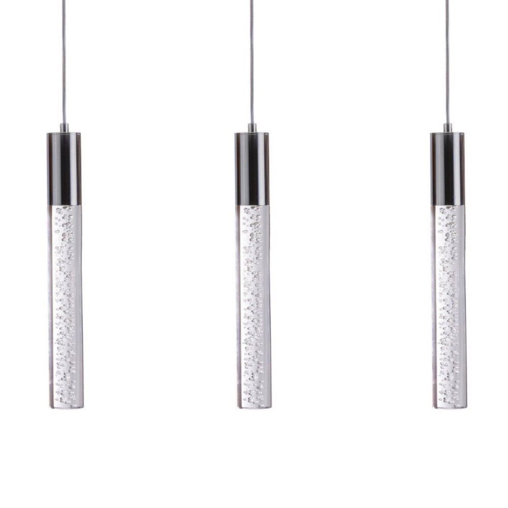 Black And Clear Three Light Transparent Metal Dimmable Smart Enabled Chandelier With Clear Shades HomeRoots