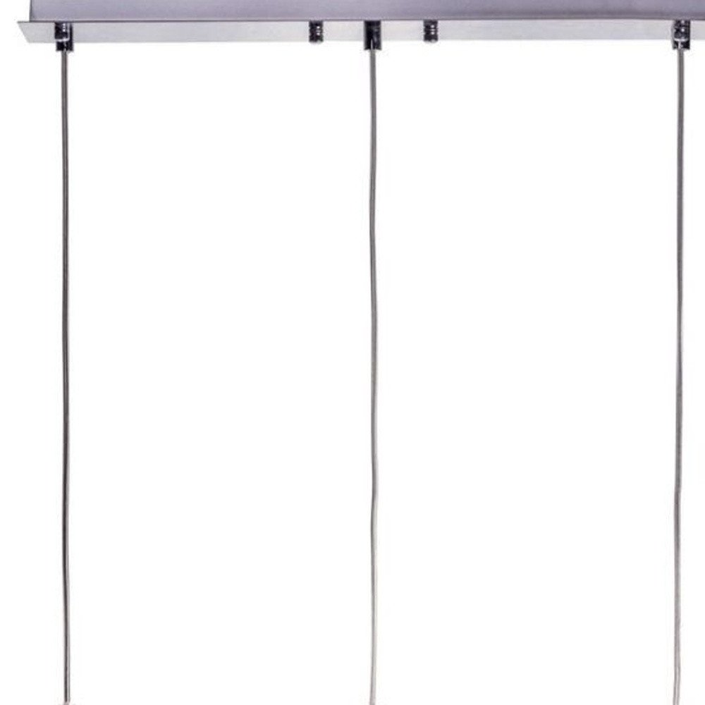 Black And Clear Three Light Transparent Metal Dimmable Smart Enabled Chandelier With Clear Shades HomeRoots