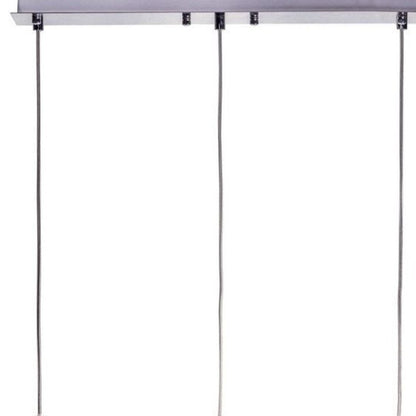 Black And Clear Three Light Transparent Metal Dimmable Smart Enabled Chandelier With Clear Shades HomeRoots