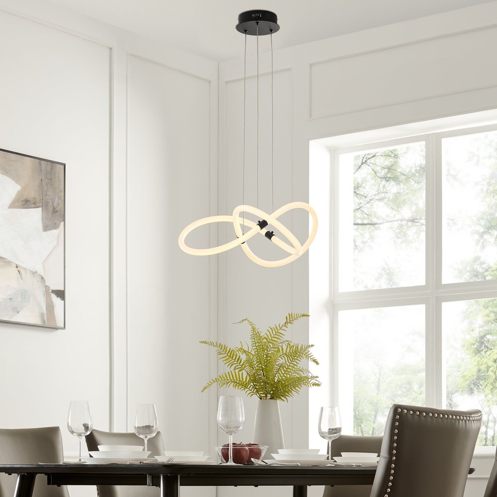 Black Metal LED Dimmable Smart Enabled Chandelier HomeRoots