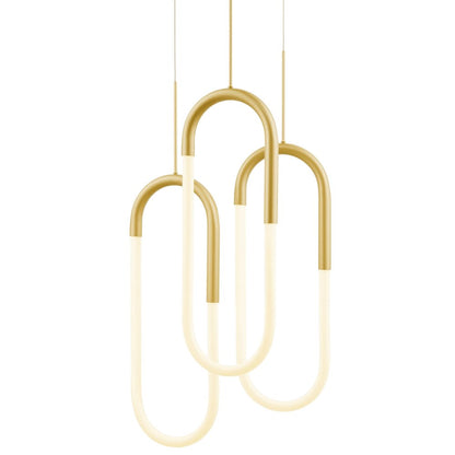 Gold Three Light Metal LED Dimmable Smart Enabled Chandelier HomeRoots