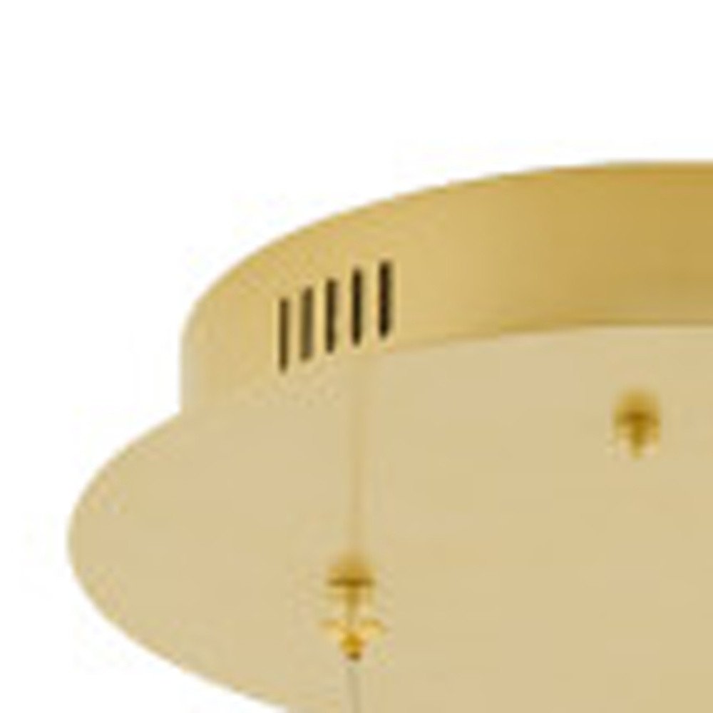 Gold Three Light Metal LED Dimmable Smart Enabled Chandelier HomeRoots