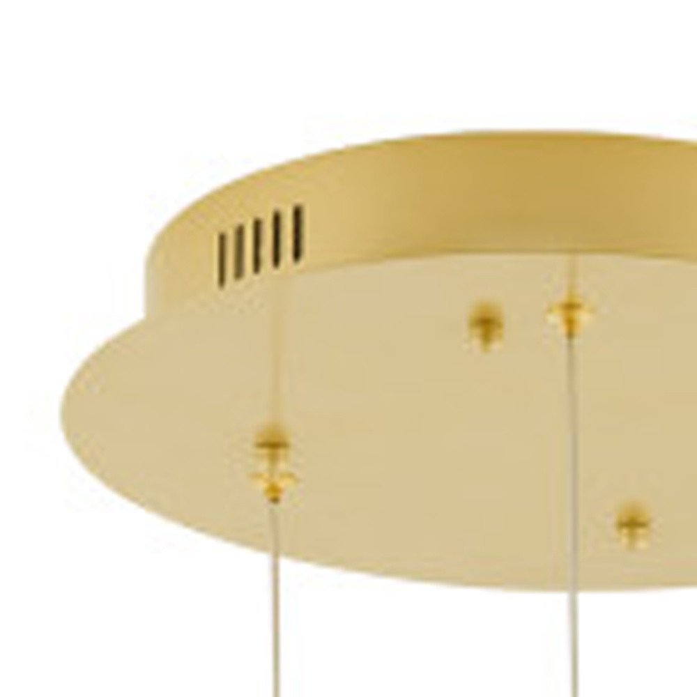 Gold Three Light Metal LED Dimmable Smart Enabled Chandelier HomeRoots
