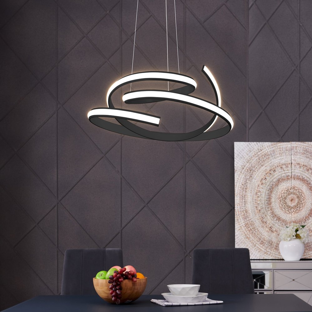 Black Metal LED Dimmable Smart Enabled Chandelier HomeRoots