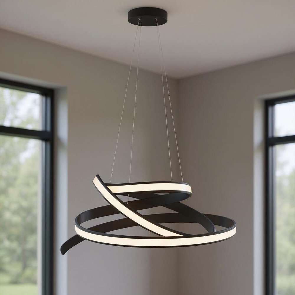 Black Metal LED Dimmable Smart Enabled Chandelier HomeRoots