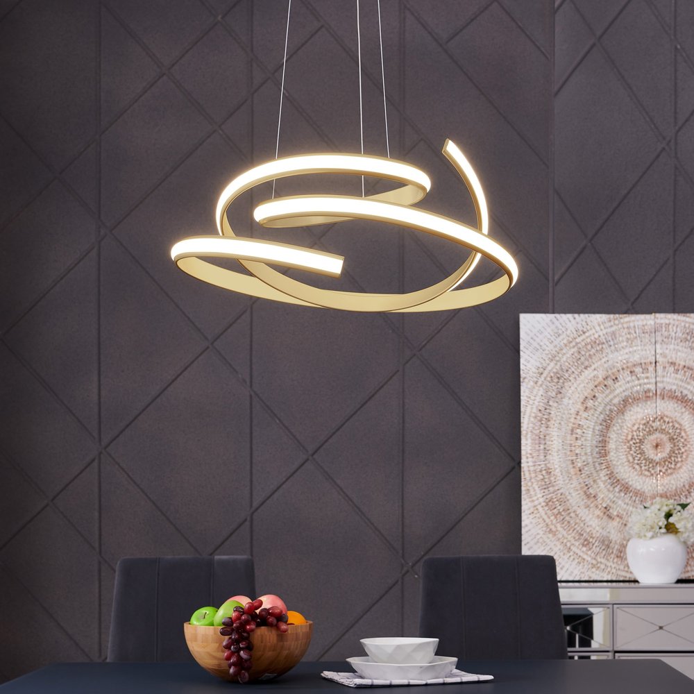 Gold Metal LED Dimmable Smart Enabled Chandelier HomeRoots