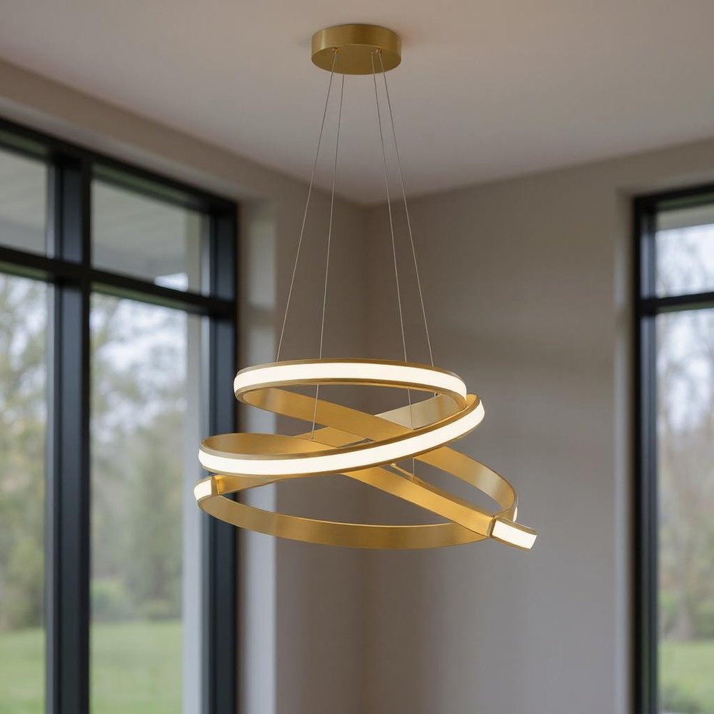 Gold Metal LED Dimmable Smart Enabled Chandelier HomeRoots