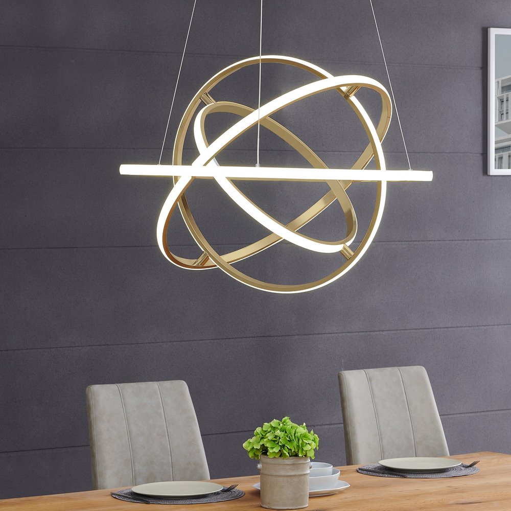 Gold Metal LED Dimmable Smart Enabled Chandelier HomeRoots