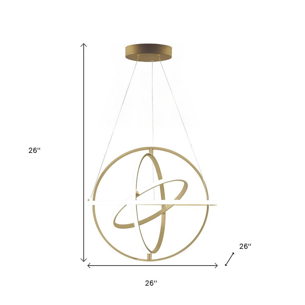 Gold Metal LED Dimmable Smart Enabled Chandelier HomeRoots