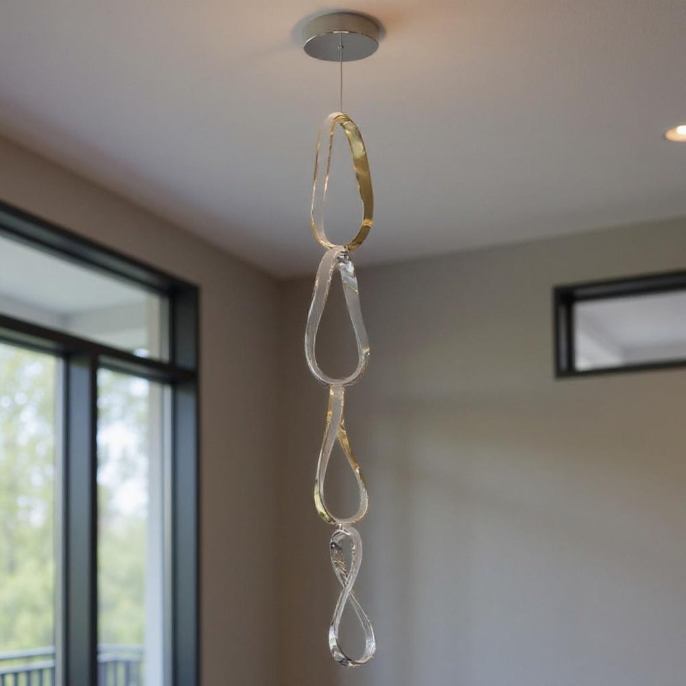 Gold And Silver Metal LED Dimmable Smart Enabled Chandelier HomeRoots