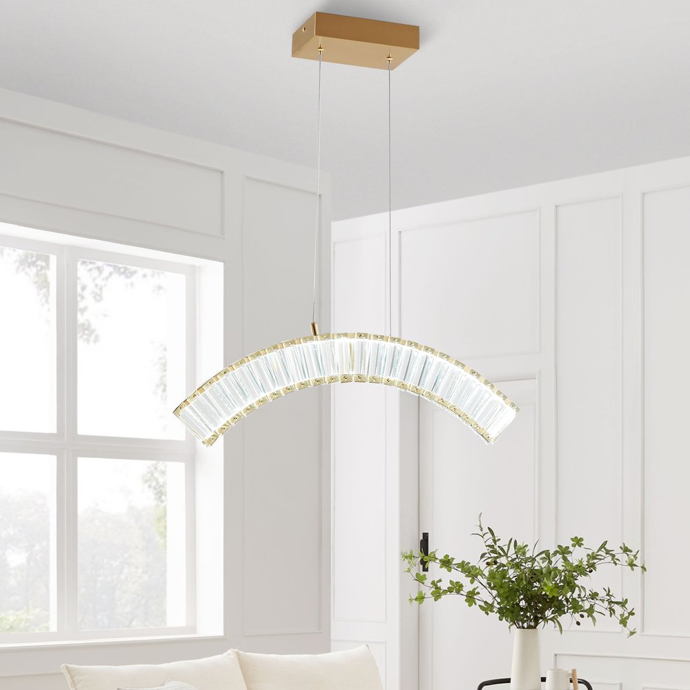 Gold And Clear Metal LED Dimmable Chandelier HomeRoots