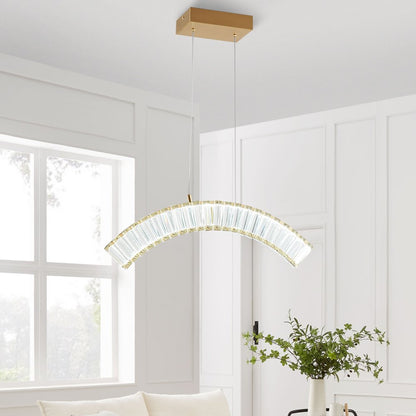 Gold And Clear Metal LED Dimmable Chandelier HomeRoots