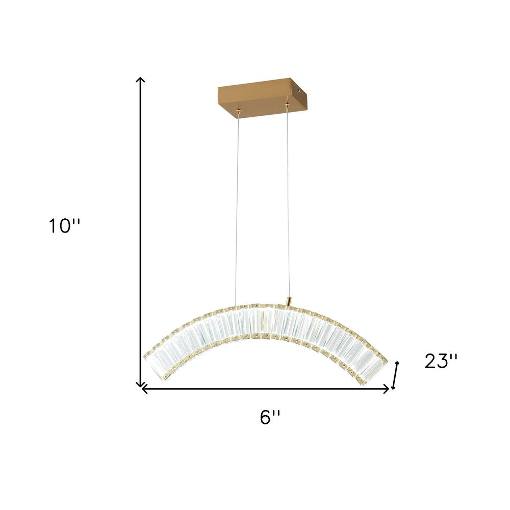 Gold And Clear Metal LED Dimmable Chandelier HomeRoots