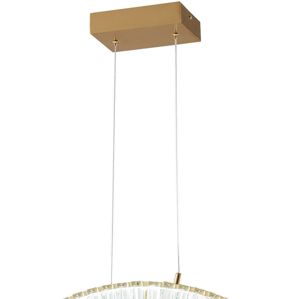 Gold And Clear Metal LED Dimmable Chandelier HomeRoots