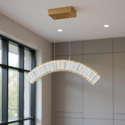 Gold And Clear Metal LED Dimmable Chandelier HomeRoots
