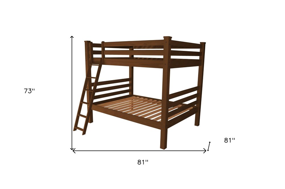 Red Full Over Full Solid Wood Bunk Bed HomeRoots