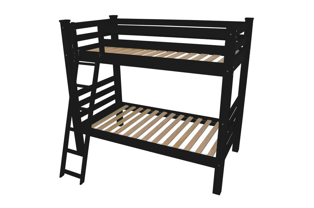 Black Full Over Full Solid Wood Bunk Bed HomeRoots