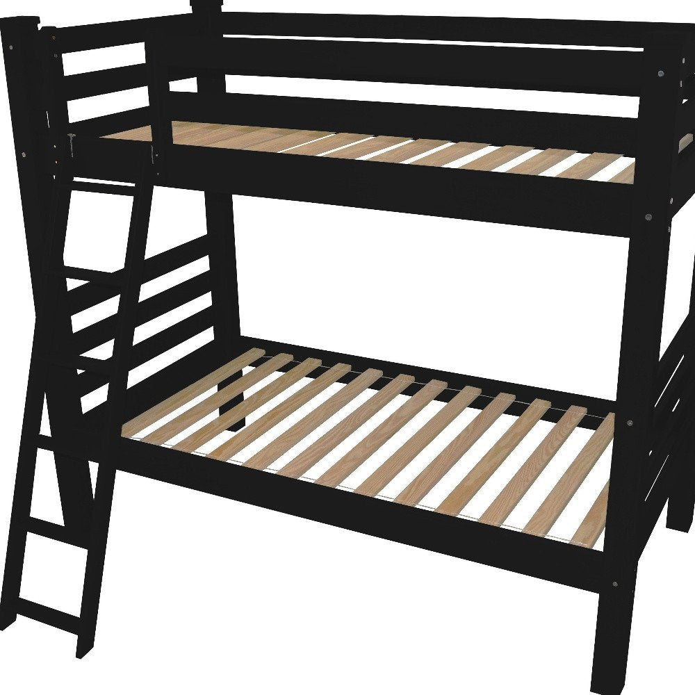 Black Full Over Full Solid Wood Bunk Bed HomeRoots