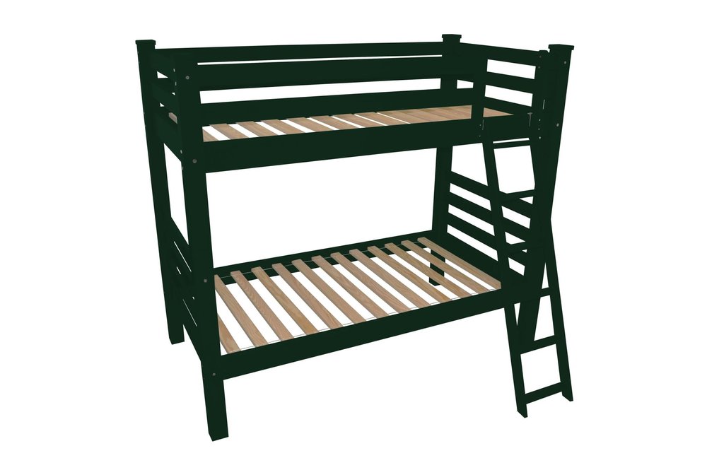 Green Full Solid Wood Bunk Bed HomeRoots