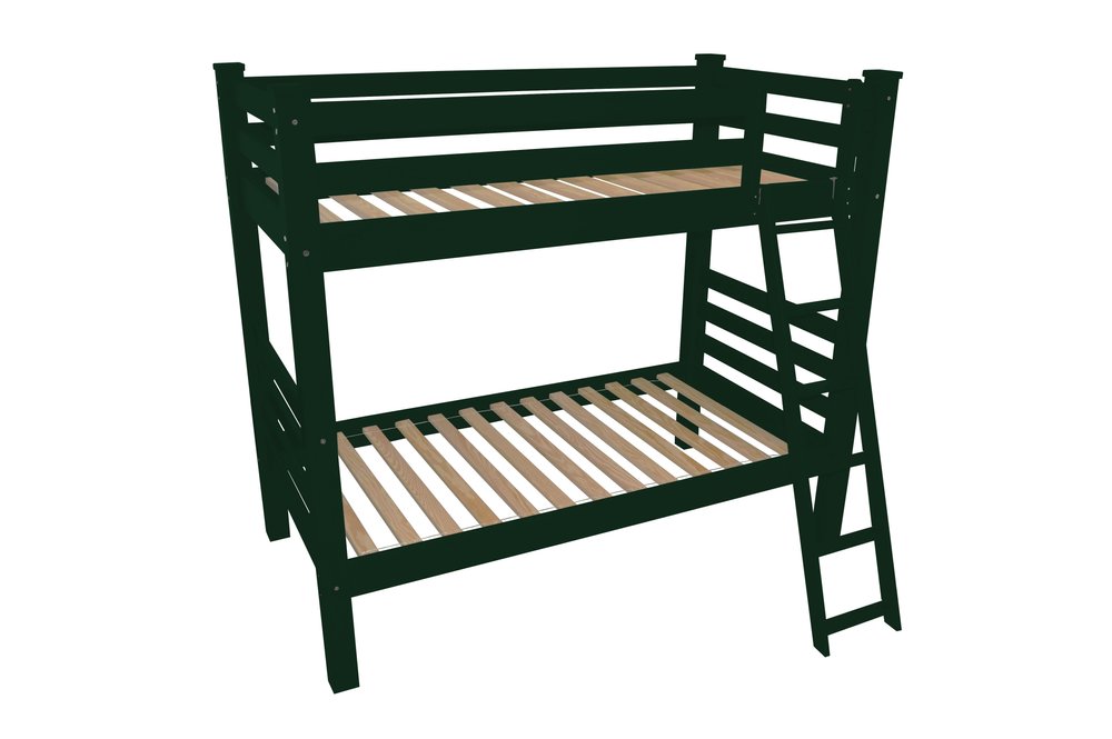 Green Full Traditional Solid Wood Bunk Bed HomeRoots