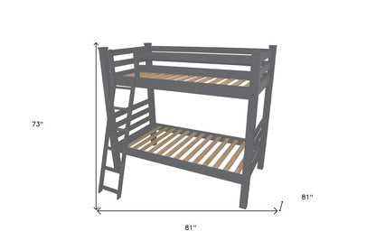 Gray Full Solid Wood Bunk Bed HomeRoots