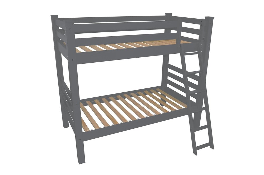Gray Full Solid Wood Bunk Bed HomeRoots