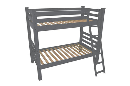 Gray Full Solid Wood Bunk Bed HomeRoots