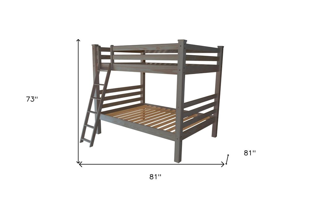 Gray Full Over Full Solid Wood Bunk Bed HomeRoots