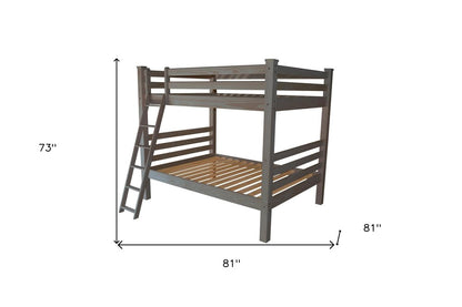 Gray Full Over Full Solid Wood Bunk Bed HomeRoots