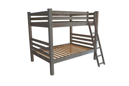 Gray Full Over Full Solid Wood Bunk Bed HomeRoots