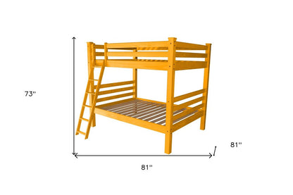 Yellow Full Over Full Solid Wood Bunk Bed HomeRoots