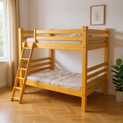 Yellow Full Over Full Solid Wood Bunk Bed HomeRoots