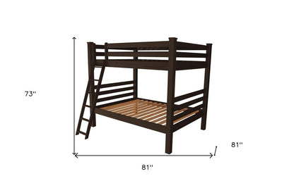 Brown Full Over Full Solid Wood Bunk Bed HomeRoots