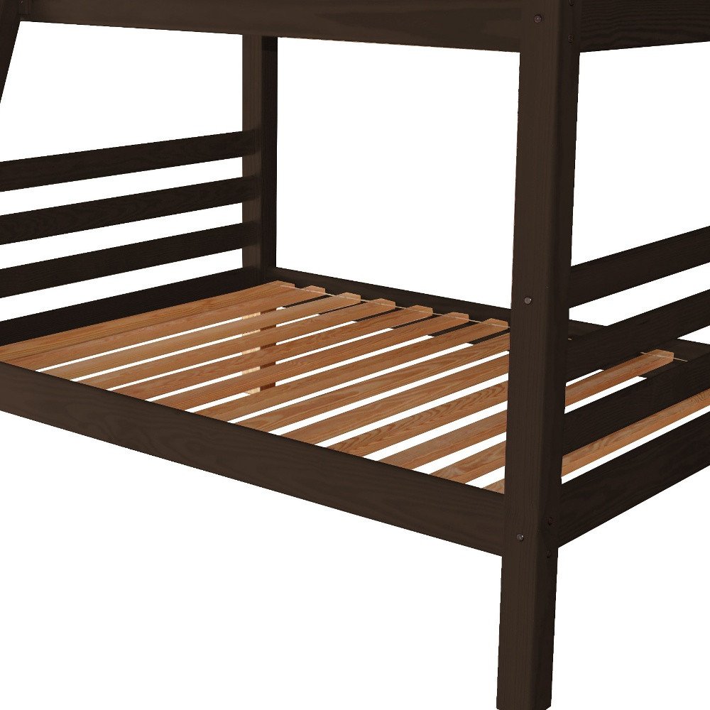 Brown Full Over Full Solid Wood Bunk Bed HomeRoots