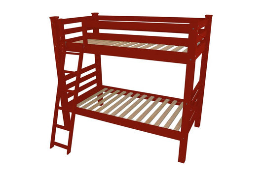Red Full Solid Wood Bunk Bed HomeRoots