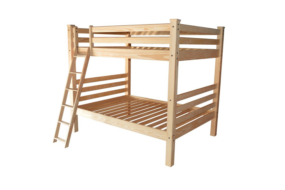Natural Full Over Full Solid Wood Bunk Bed HomeRoots