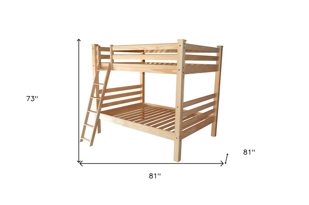 Natural Full Over Full Solid Wood Bunk Bed HomeRoots