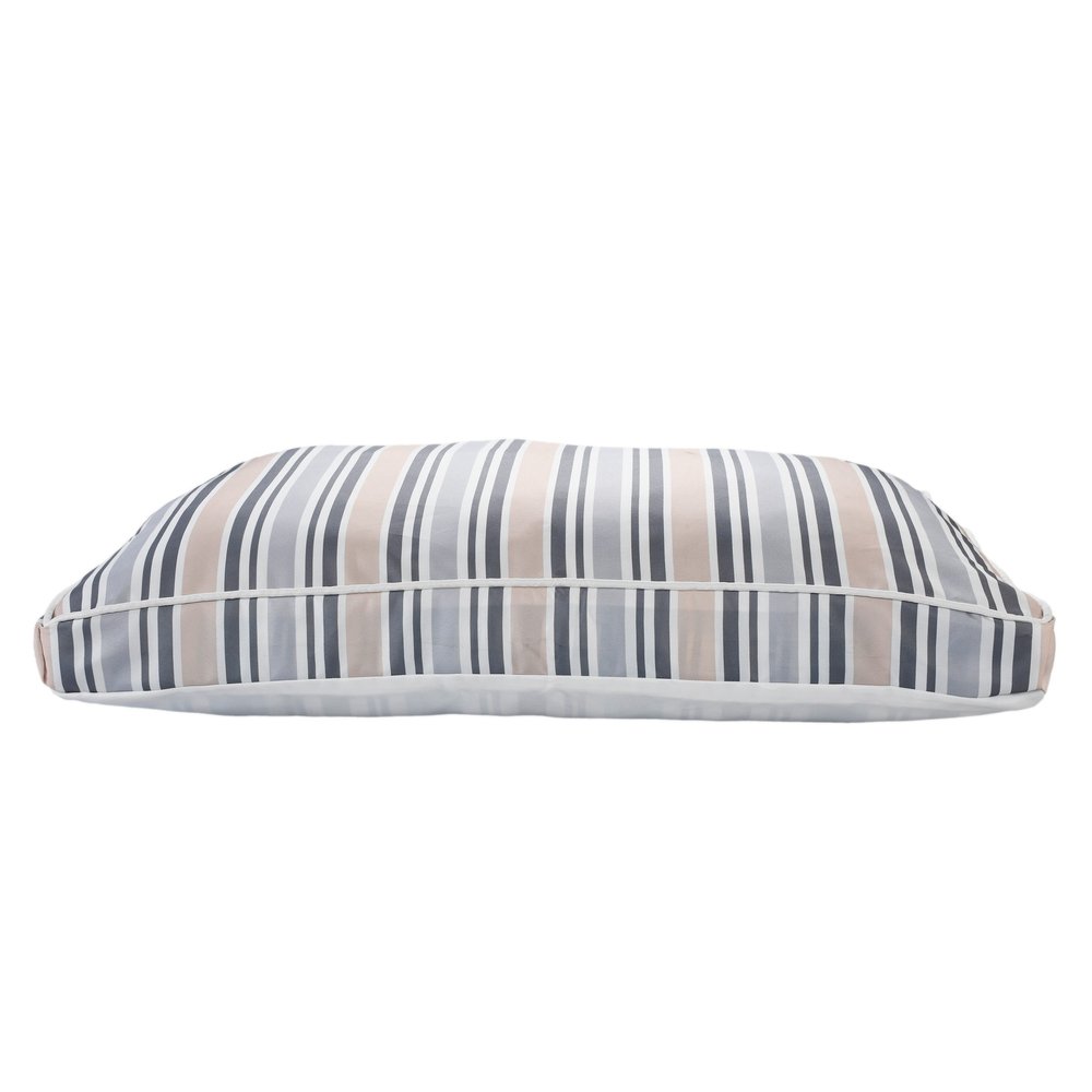 24" X 36" Gray Tan And White Striped Pillow Style Pet Bed With Removable Cover HomeRoots