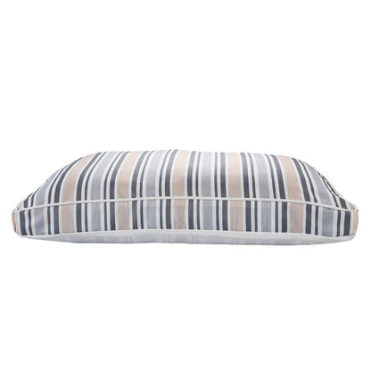 24" X 36" Gray Tan And White Striped Pillow Style Pet Bed With Removable Cover HomeRoots