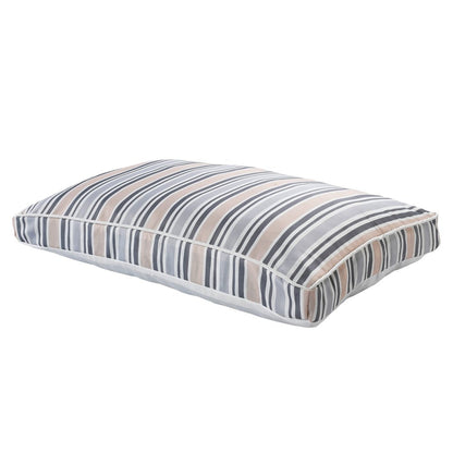 24" X 36" Gray Tan And White Striped Pillow Style Pet Bed With Removable Cover HomeRoots
