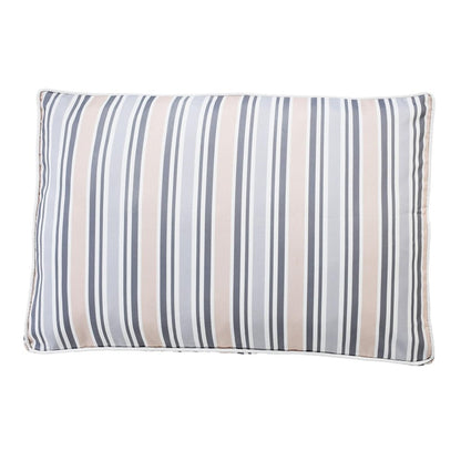 24" X 36" Gray Tan And White Striped Pillow Style Pet Bed With Removable Cover HomeRoots
