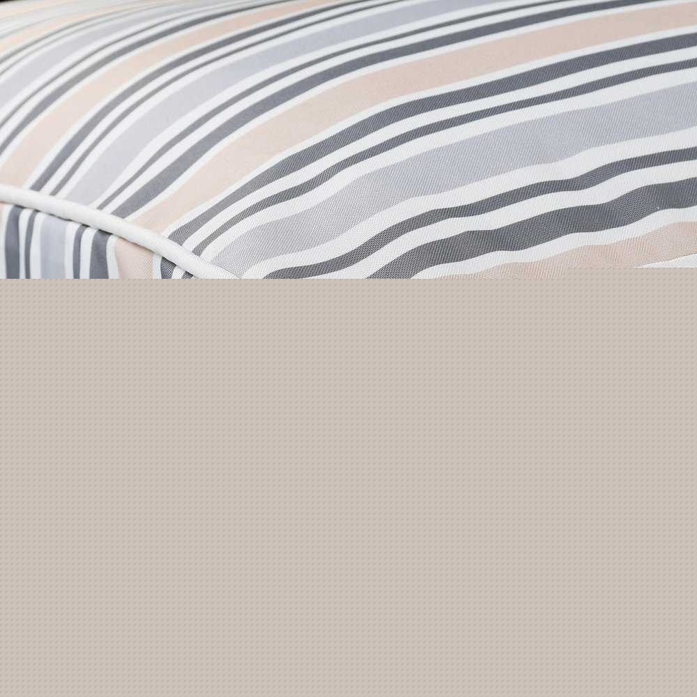 24" X 36" Gray Tan And White Striped Pillow Style Pet Bed With Removable Cover HomeRoots