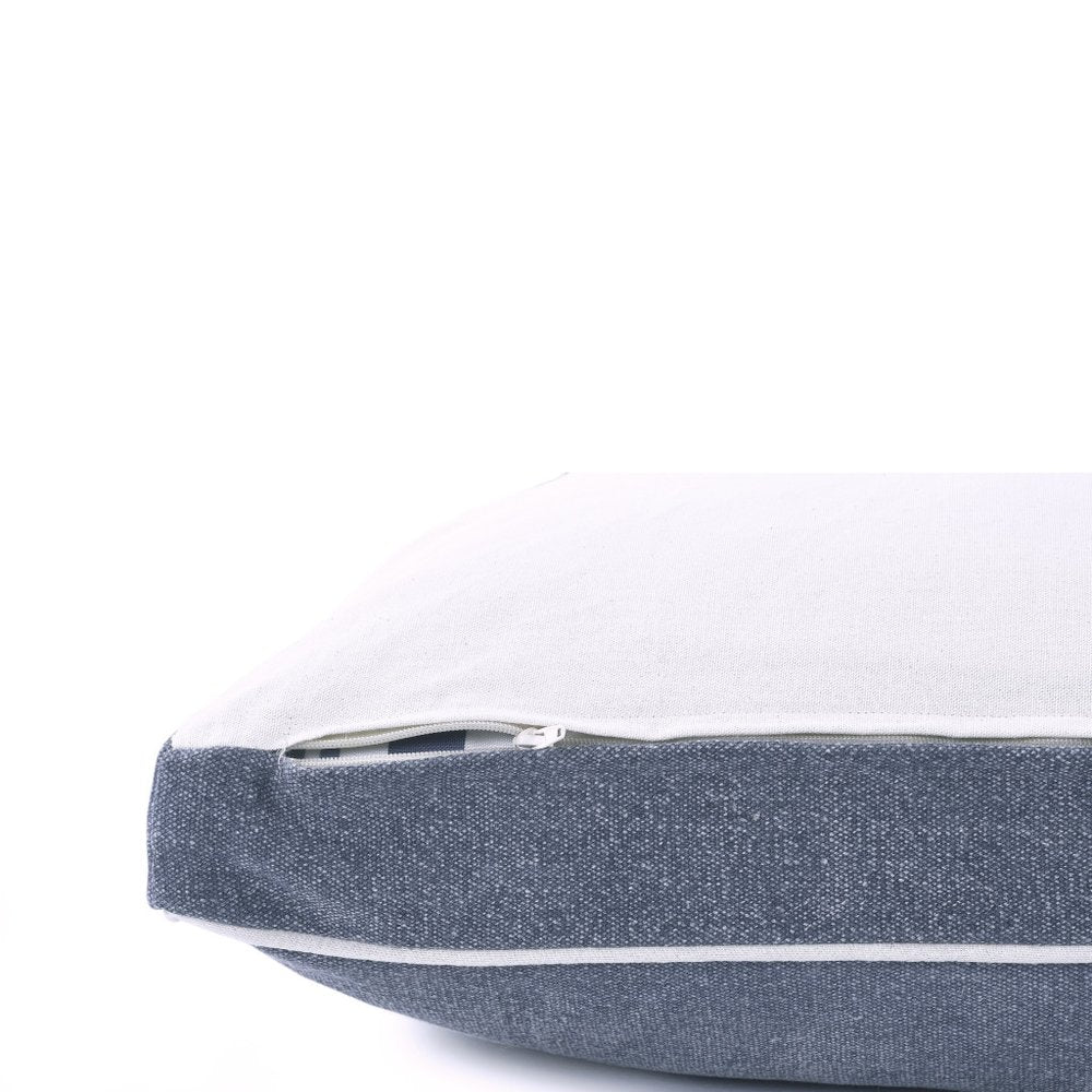 24" X 36" Stonewashed Blue Pillow Style Pet Bed With Removable Cover HomeRoots