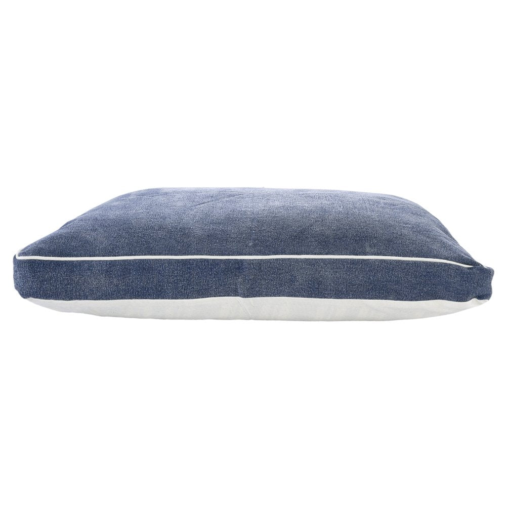 24" X 36" Stonewashed Blue Pillow Style Pet Bed With Removable Cover HomeRoots
