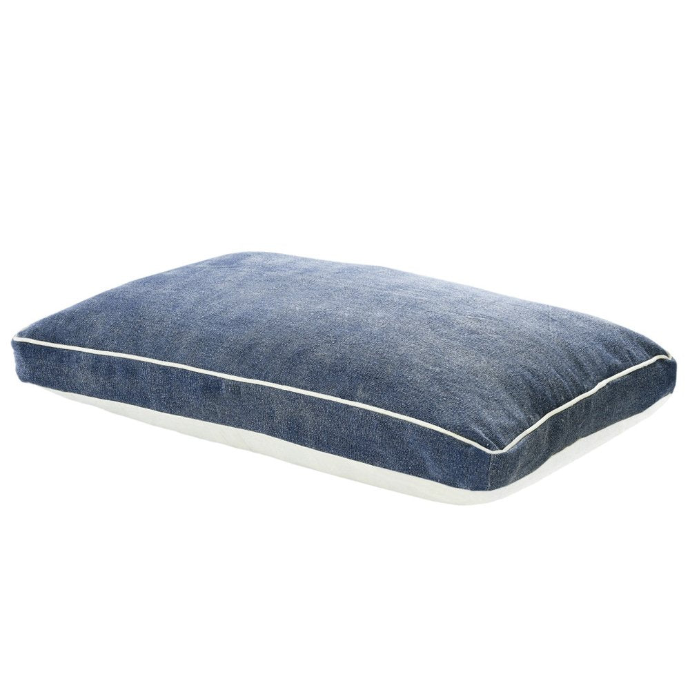 24" X 36" Stonewashed Blue Pillow Style Pet Bed With Removable Cover HomeRoots